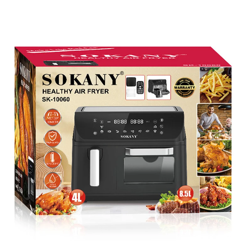 مقلاة هوائية جديدة ذات منطقة مزدوجة سلة مزدوجة سعة 12.5 لتر أجهزة تحكم رقمية 2400 وات فرن حراري نوافذ مرئية مع 10 إعداد مسبق للطهي