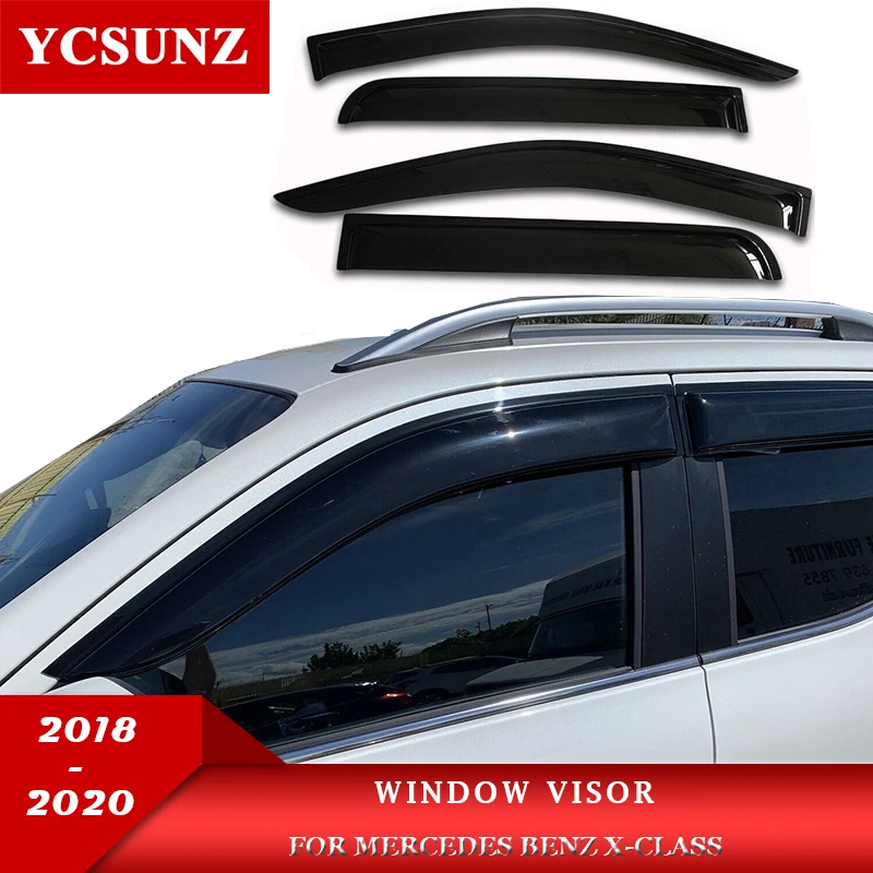 

ABS Black Side Window Visor For For Mercedes Benz X-class 2018 2019 2020 Wind Deflector Guard Car Accessories Ycsunz