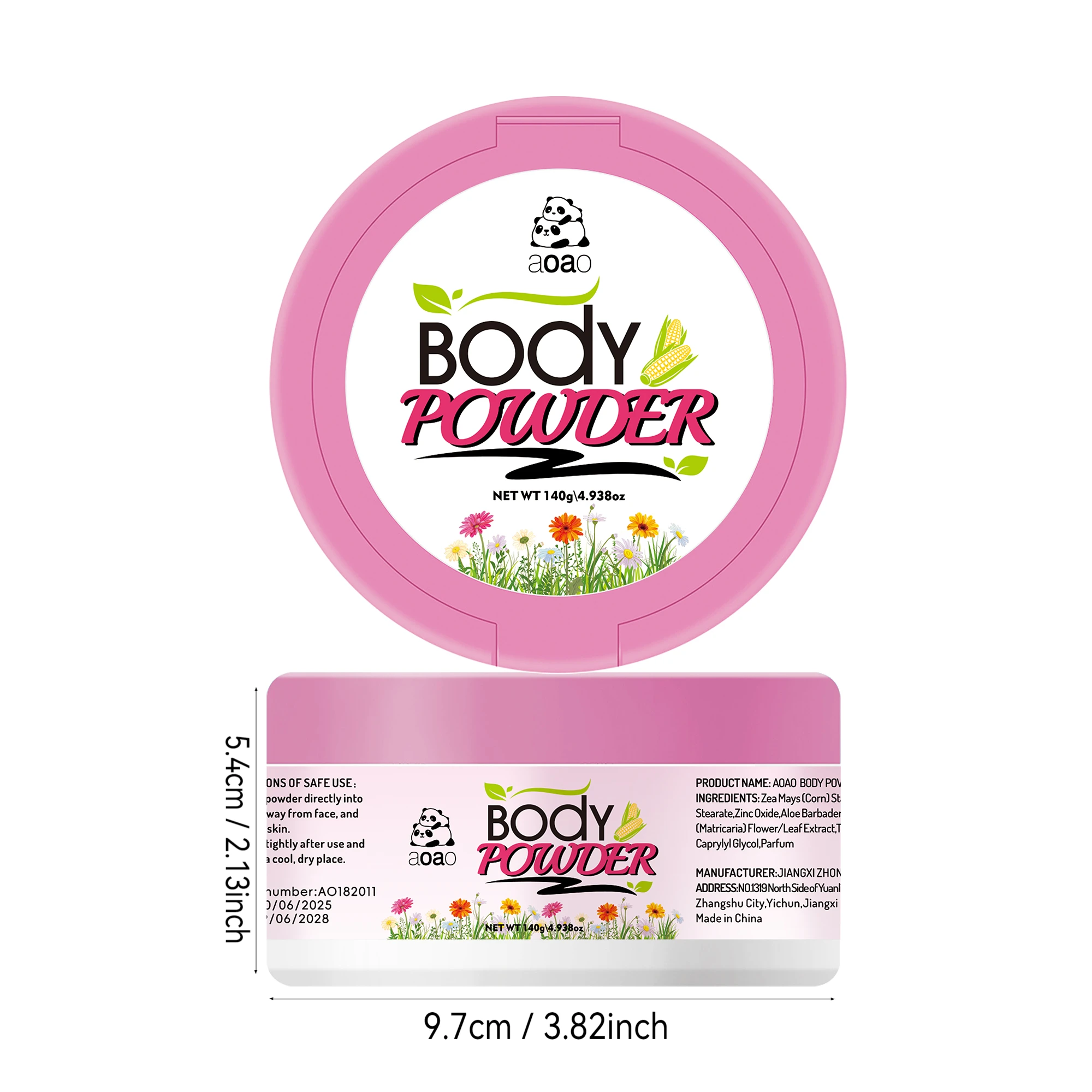 Ladies' Body Powder, Containing Powder for Long-Lasting Fragrance, Refreshing and Sweat Absorbing Body Powder