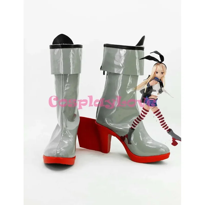 Custom Made Japanese Anime Kantai Collection Kancolle Shimakaze Cosplay Shoes Long Boots For Halloween Christmas