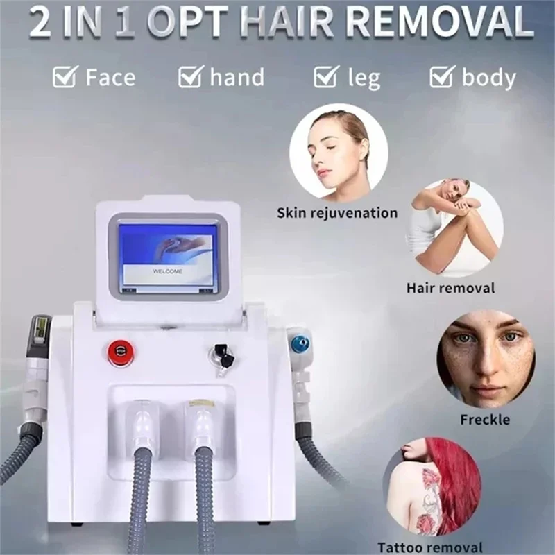 

Desktop 2-in-1 IPL laser hair removal and Nd Yag laser tattoo removal machine