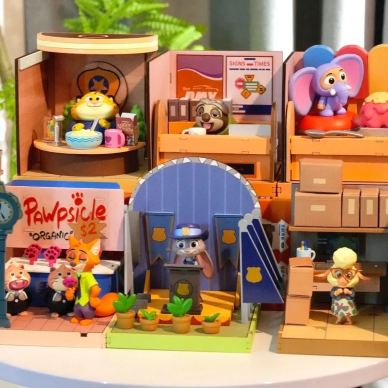 

Новинка в наличии Zootopia Diy Сборка Сцена Слепая коробка Художественные игрушки Фигурки Настольная коллекция Украшение Орнамент Модель Подарок на день рождения