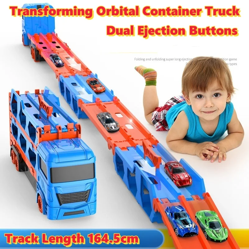 Grote transportwagen voor kinderen, opvouwbare baan, racevoertuig, competitieve spellen voor kinderen, opslag, legering, auto, jongensspeelgoed, nieuw cadeau voor kinderen