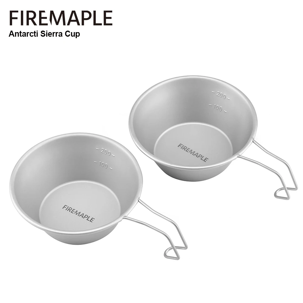 Fire Maple 2PCS/4PCS Antarcti Sierra Cup Outdoor Camping With Handle Stainless Steel Bowl 300ML Lightweight Stackable Cookware