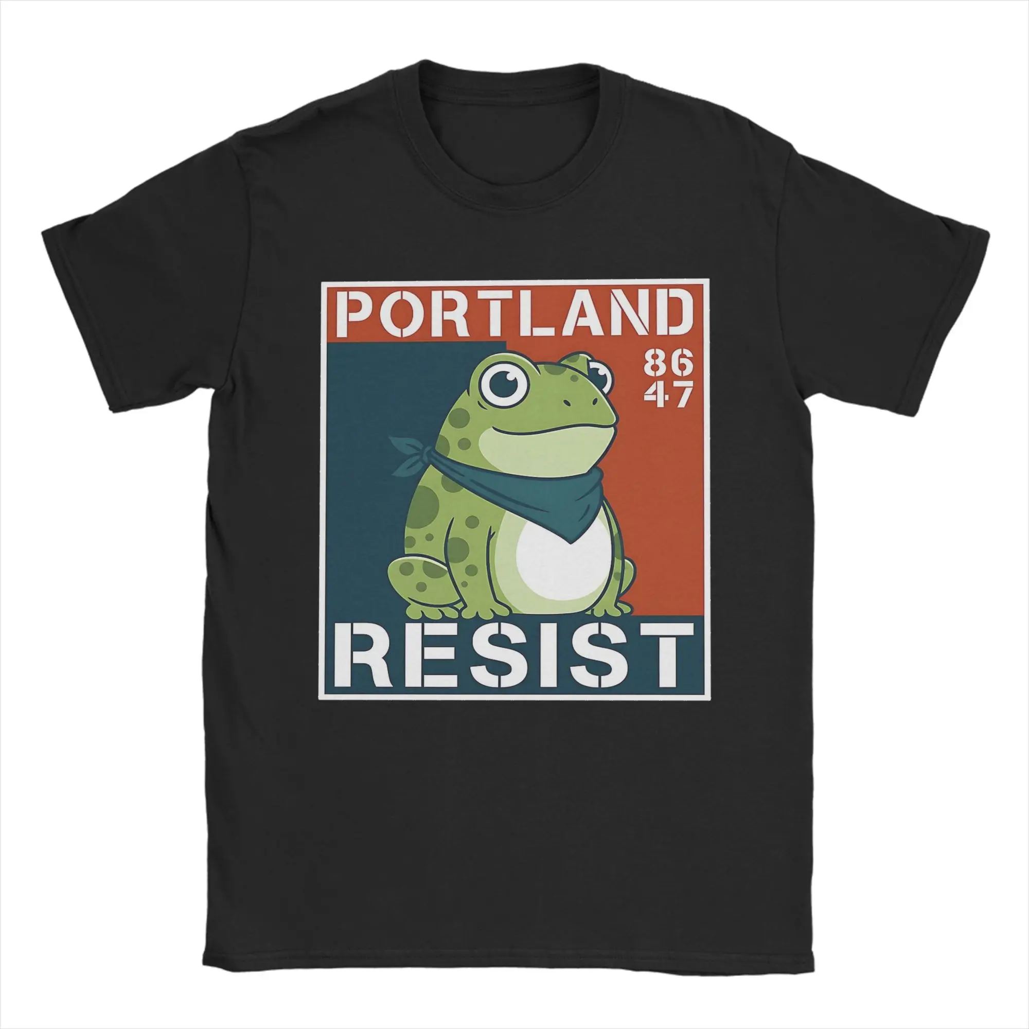 Men Portland Frog Protest Resist Frog T Shirt  Cotton Clothing Funny Short Sleeve Crewneck Tee Shirt Gift Idea T-Shirt