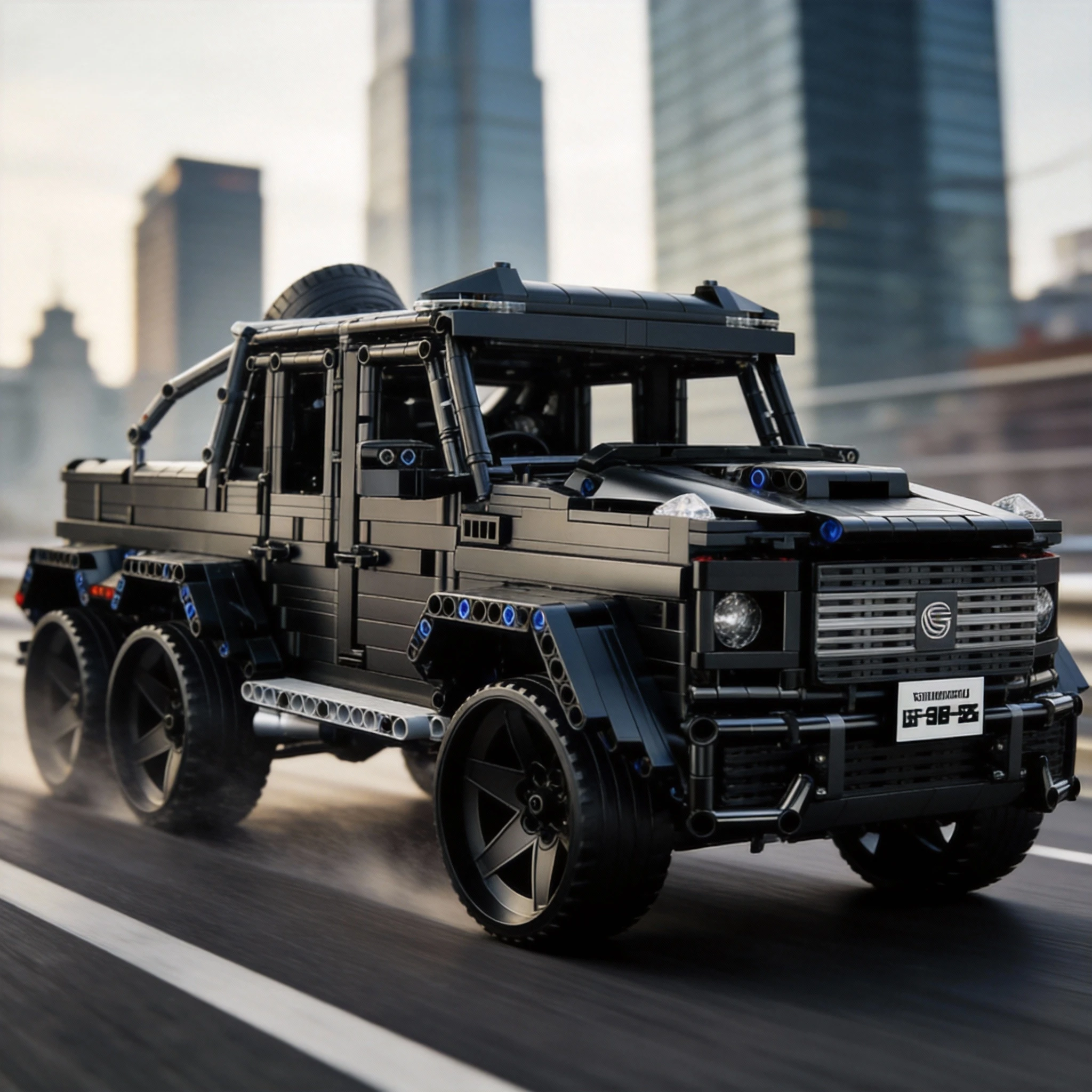 

Китайский конструктор Mercedes Benz G65 6*6, гоночная сборная модель внедорожника Big G, 1900 деталей, для мальчиков