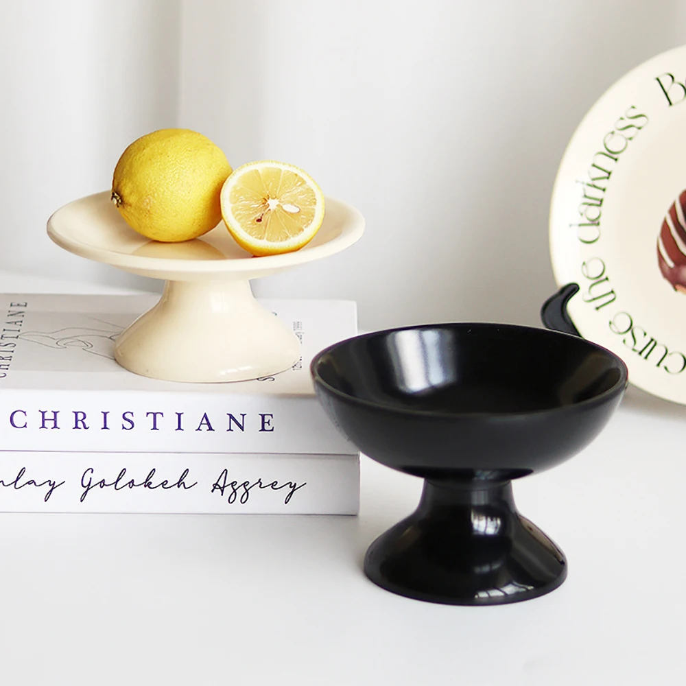 

Creative Bowl 1 Layer Dry Fruit Containers Snacks Seeds Storage Box Garbage Holder Plate Dish Organizer Black