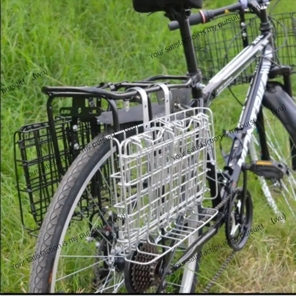 

Bicycle basket front and rear universal hook type folding basket enlarged mountain bike rear seat basket bicycle front frame
