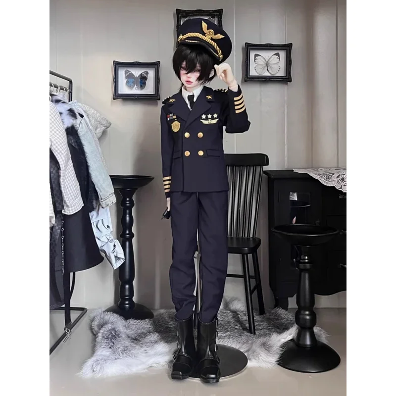 Ubranka dla lalek BJD dla lalek 1/4, modny strój kapitana, zestaw ubrań, akcesoria dla lalek (tylko ubrania, bez lalki)