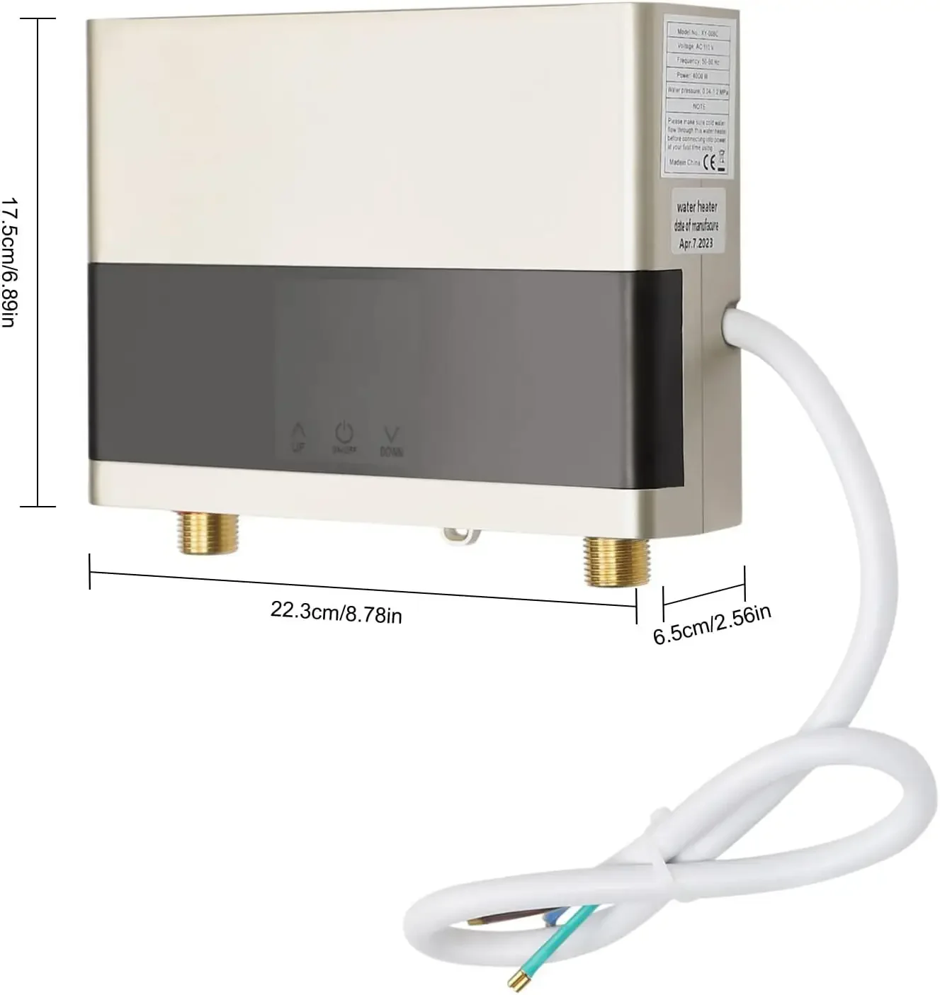 Electric Tankless Water Heater, 1300-4000W Instant Hot Water Heater with Touch Screen and Remote Control, Adjustable Temperature