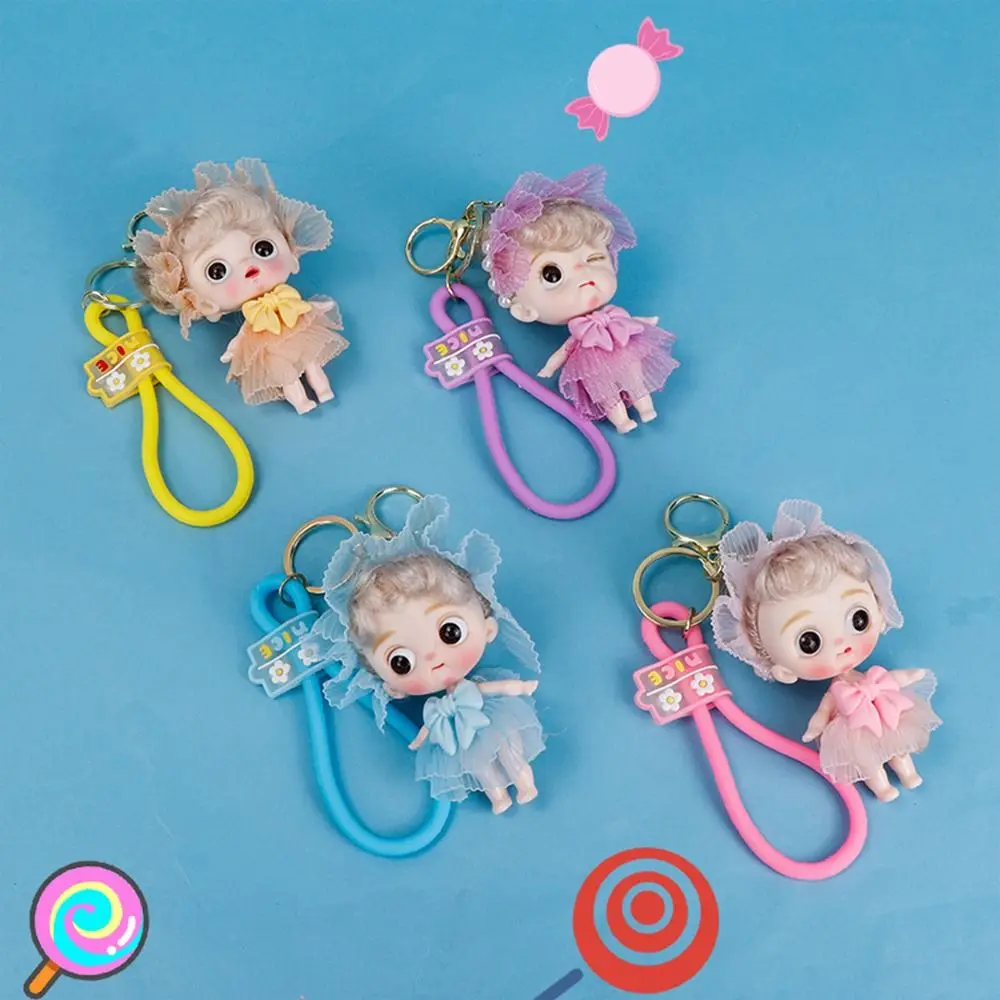 

Cartoon PVC Doll Pendant Hanging Ornament Bag Accessories Car Key Ring Bag Decoration for Barbie Doll