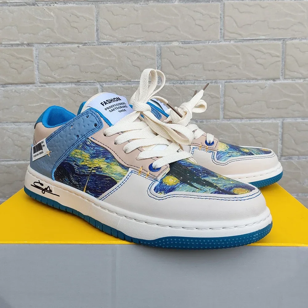Van Gogh Men Women casual Shoes Male Platform Sneakers Girls Casual kateboarding Shoes flats 3D graffiti The Starry Night