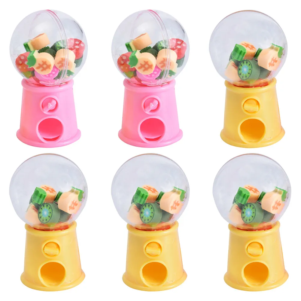 6Pcs Vibrant Fruit Erasers Creative Cartoon Erasers Eraser Set Safe Environmentally Friendly Students Stationery Supplies