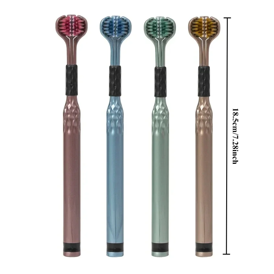3D Manual Toothbrush 2pcs Three Sided U-shaped Soft Toothbrush for Comprehensive Oral Cleaning for Adults Families, Business