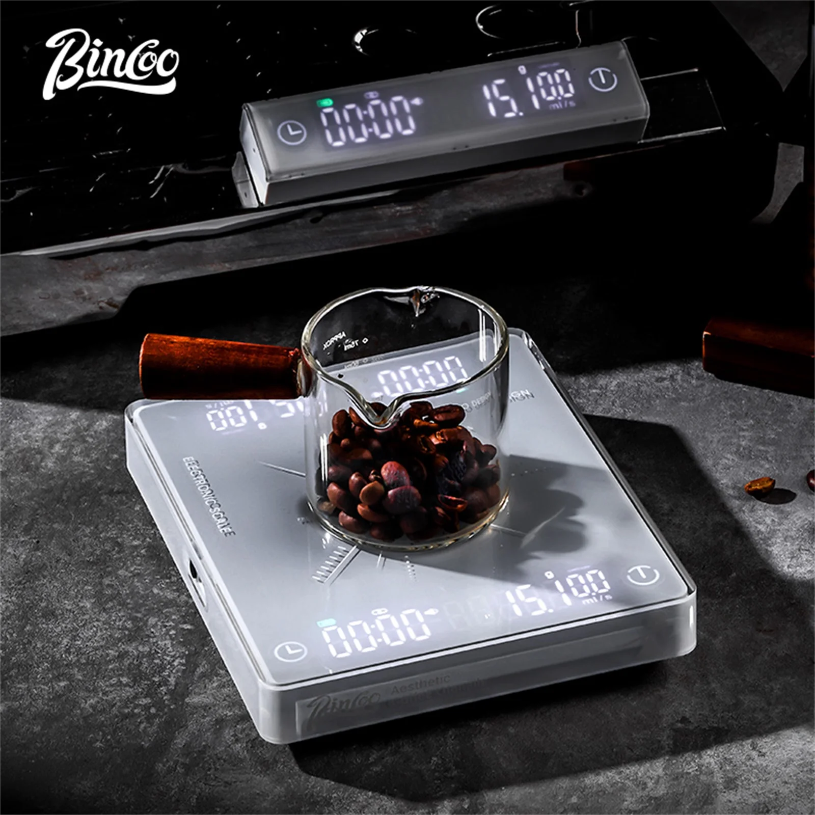 

BINCOO Bluetooth светодиодные интеллектуальные беспроводные электронные весы для кофе, многофункциональные кухонные весы с таймером, весы для эспрессо 3 кг/0,1 г