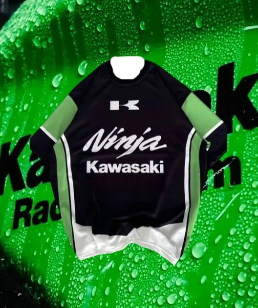 

25 New Men Kawasaki Team Race Suit T-Shirt Motorcycle Rider Summer Cycling Boys Bottom Shirt 3D Printed Kid/Adult Training Top