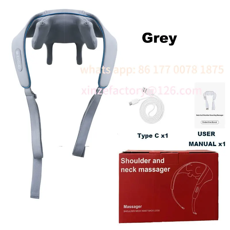Customizable Electric Neck And Back Massager Wireless Neck And Shoulder Kneading Massage Pillow Trapezius Neck Cervical Back Mas