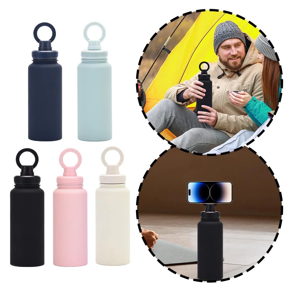 

For MagSafe 1000ML Insulated Bottle Water Bottle with Rotating Phone Holder Thermal Water Cup Vacuum Cup for iPhone 12 and Above