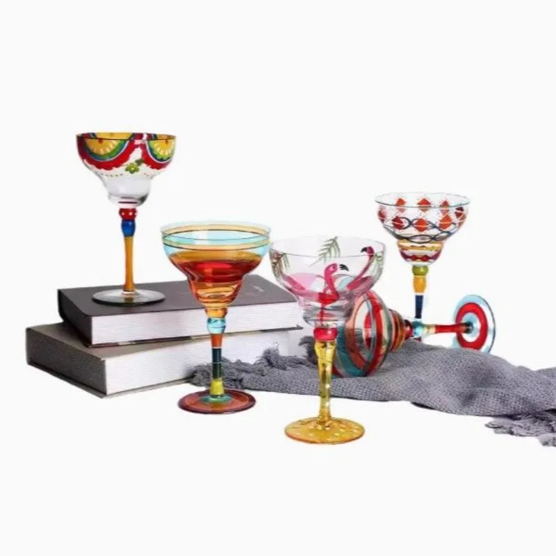 Hand-painted margarita glass, cocktail glass