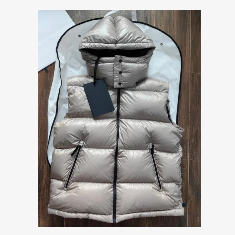 Gilet en plumes à capuche pour hommes et femmes, veste décontractée, lettre imprimée, vêtements chauds, manteau de mouvement de mode, automne et hiver