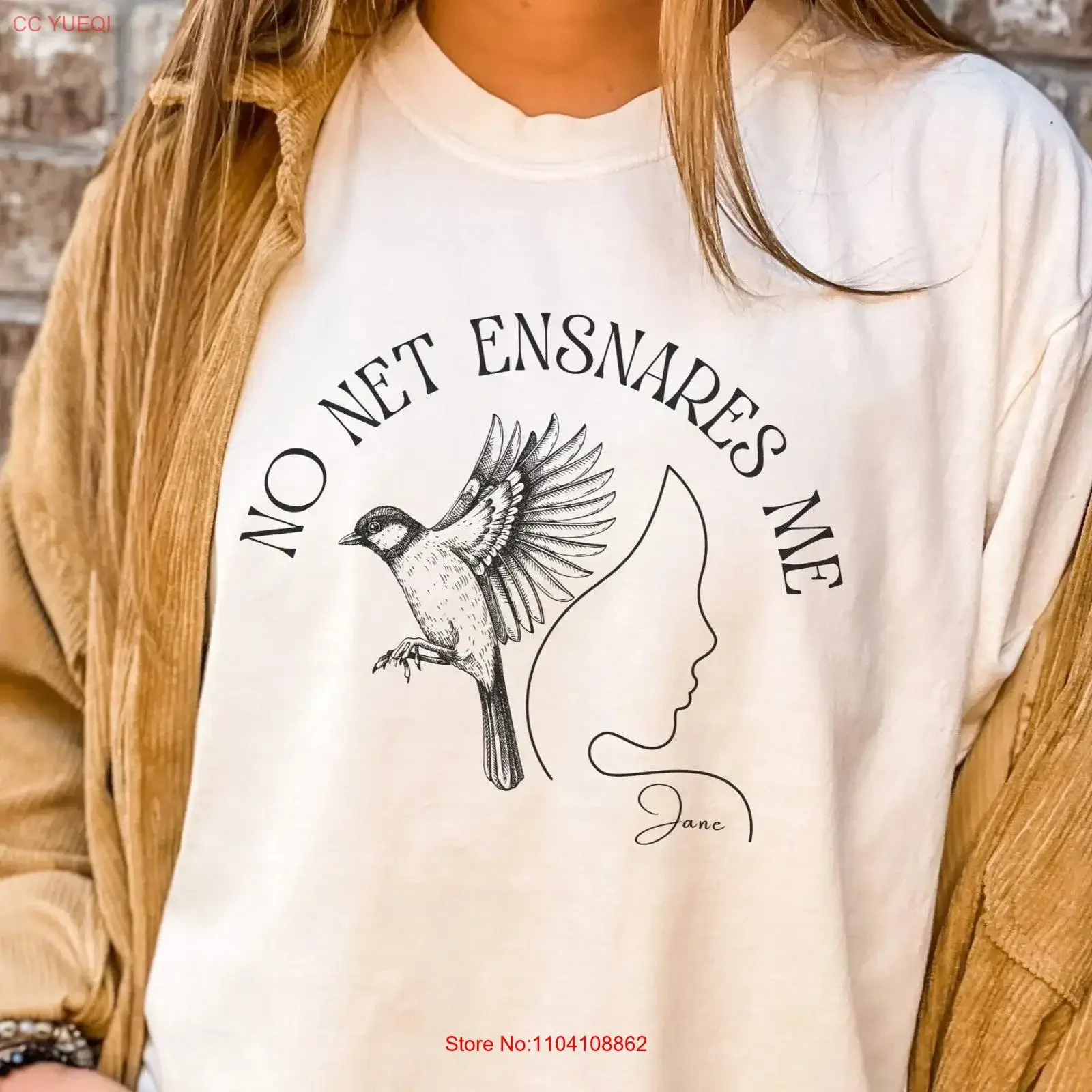 No Net Ensnares Me T Shirt for Book Lover I Am Bird Classic Reader Dark Academia Jane Charlotte Bronte  vintage Washed