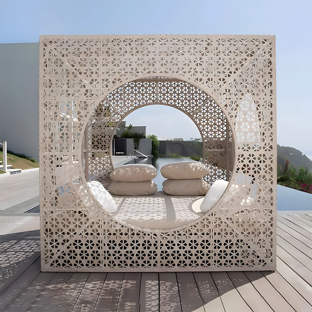 Factory-customized Rattan Lounge Chairs Leisure Chair Sunbathing Hollowed-out  for Swimming Pool Leisure Cabana Living Room