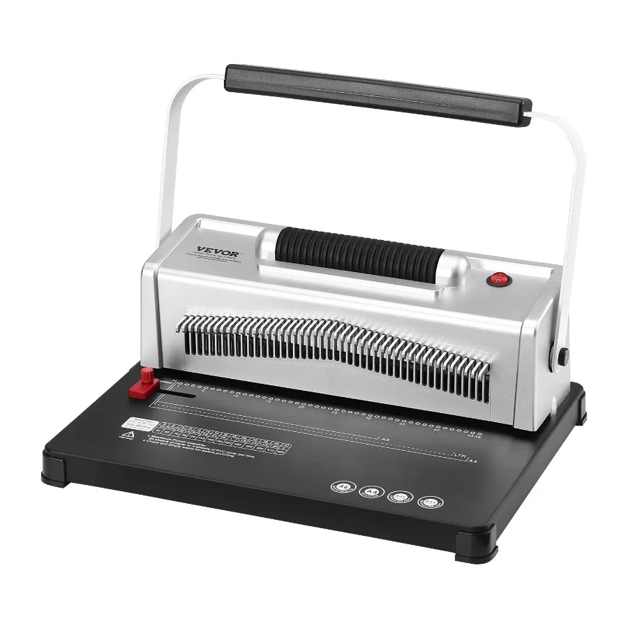 

Coil Spiral Binding Machine Manual Book Maker with Electric Binding 46Holes Binding 500 Sheets Punch Binder with 100pcs 5 16''