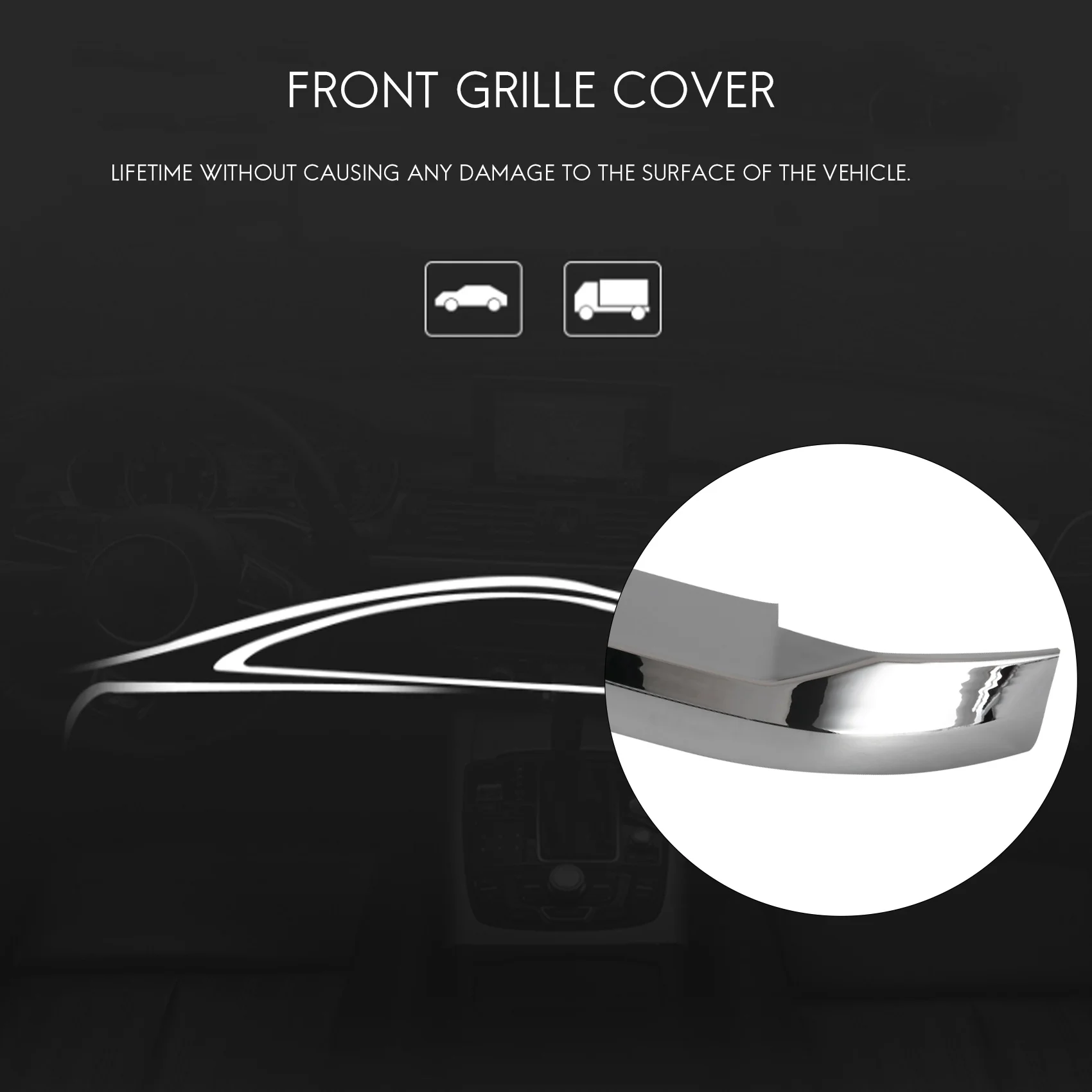 

14Pcs Car Chrome Front Grill Decoration Strips Cover Trim For-BMW X1 F48 2016-2019 Accessories-X67A