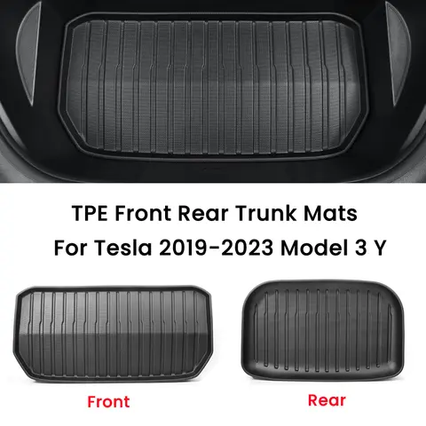 สําหรับ Tesla รุ่น 3/Y ด้านหน้าด้านหลัง Trunk Mats อัพเกรด TPE Lower Storage กล่องแผ่นป้องกัน Cargo Liner Trunk ถาดชั้น
