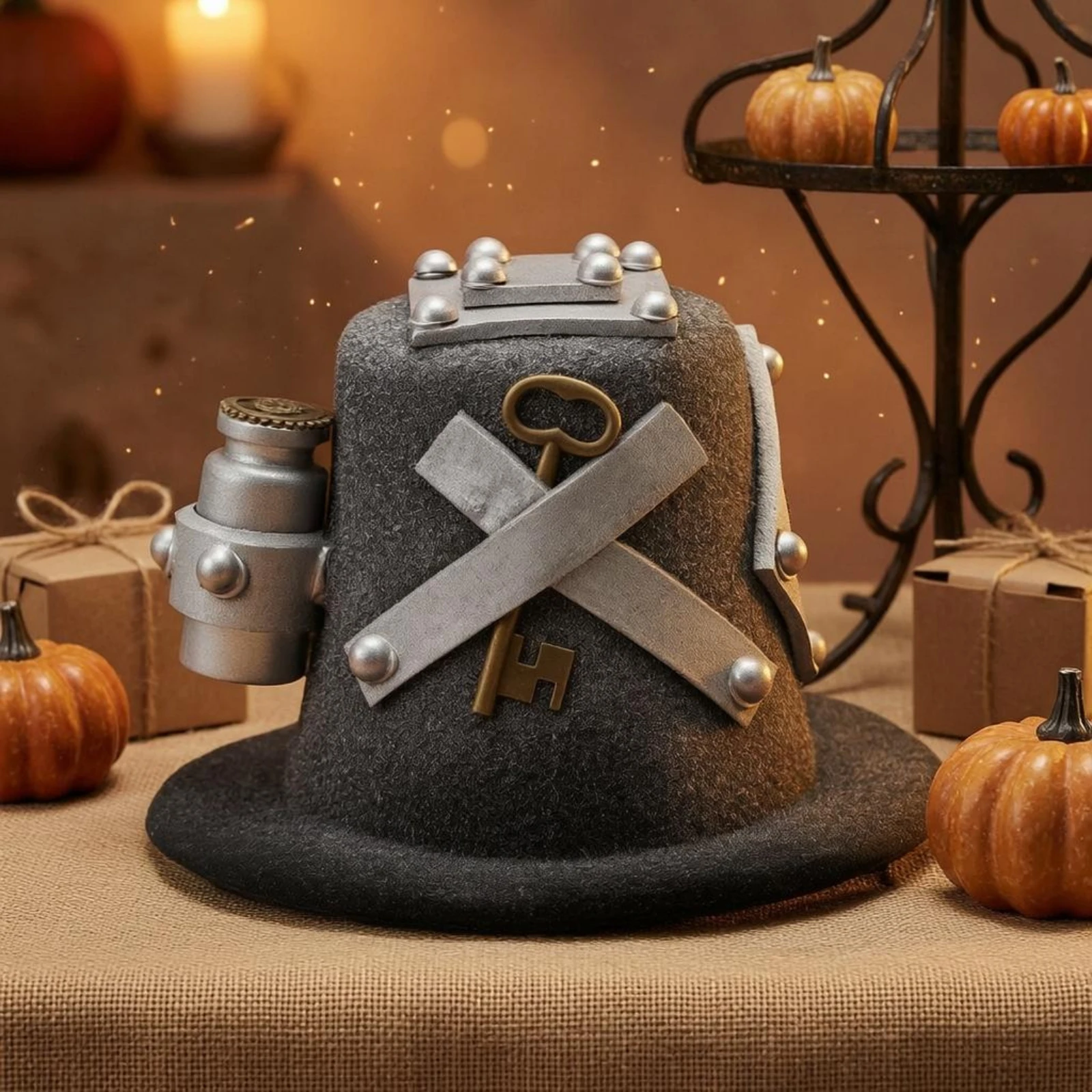 

Steampunk Mini Hat Industrial Miniature Top Hat Headwear Textured