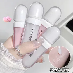 Gege bear Cute Mirror Water Lip Gloss  Glaze Transparent Glass  Oil Waterproof  Cosmetics Moisturizer  Plumber