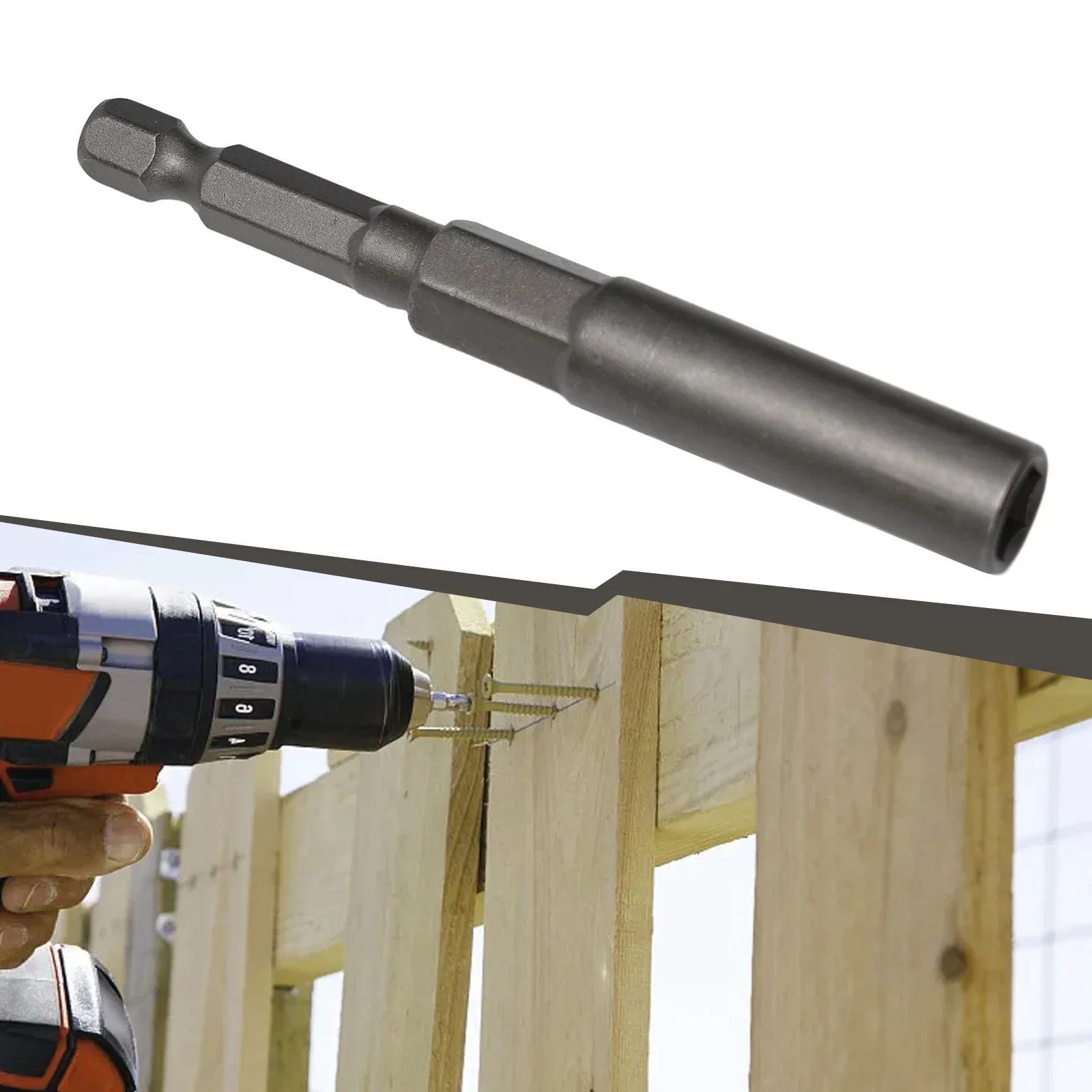 1PC Hex Socket Sleeve Nozzles Nut Driver 80mm HRC60 5.5mm-19mm Power Screwdriver Handle Tools Power Drill Impact Driver
