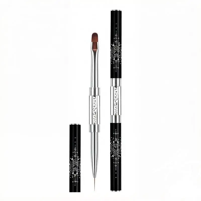 【HBA】1Pcs French Nails Design Brush 14cm Double Ended Nail Builder Liner Brushes Professional Manicure Painting Acrylic Carving