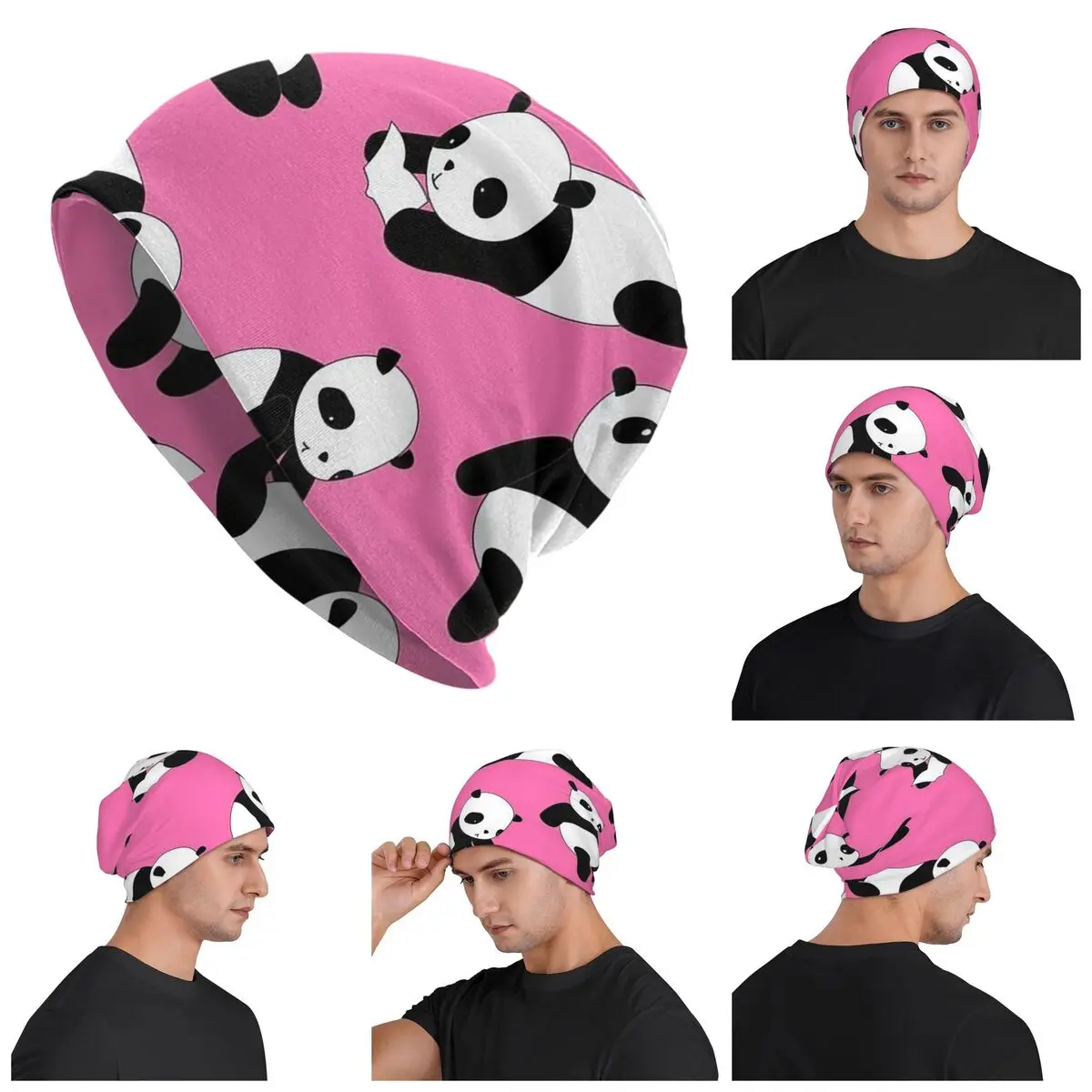 Cute Panda  Unisex Adult Beanies Caps Knitting Bonnet Hat Warm Hip Hop Autumn Winter Outdoor Skullies Hats