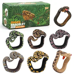 Halloween toy snake bracelet PVC simulation snake wrist band fake snake wristband prank toys scary party supplies realistic toy