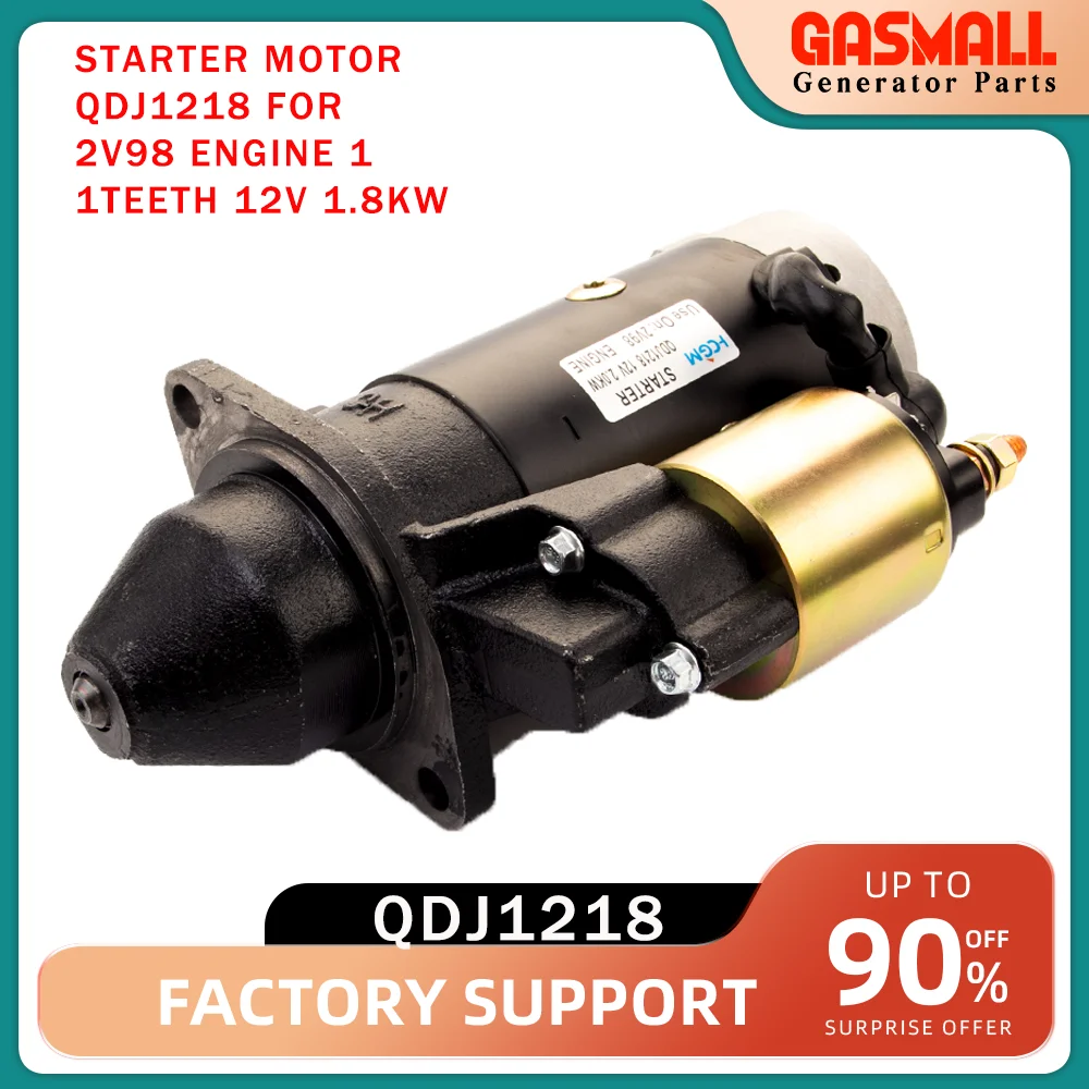 QDJ1218 Generator Parts Starter Motor  for ChangZhou HAI RUN 2V98 Engine 11teeth 12V 2KW