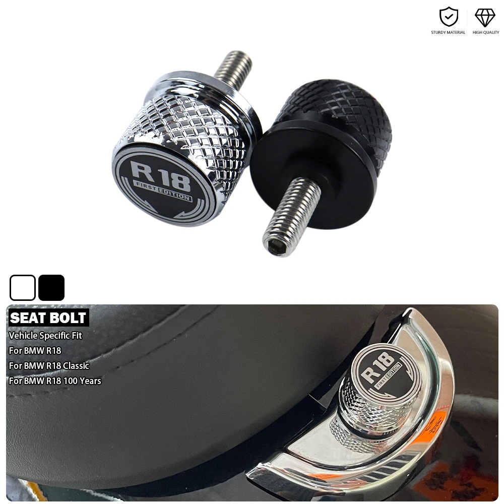GUANTENGYU Motocyklowe zaślepki śrub tylnego siedzenia z szybkozłączkami - Czarne/Chromowane Do BMW R18 Classic R 18 100 Years 2020-2026