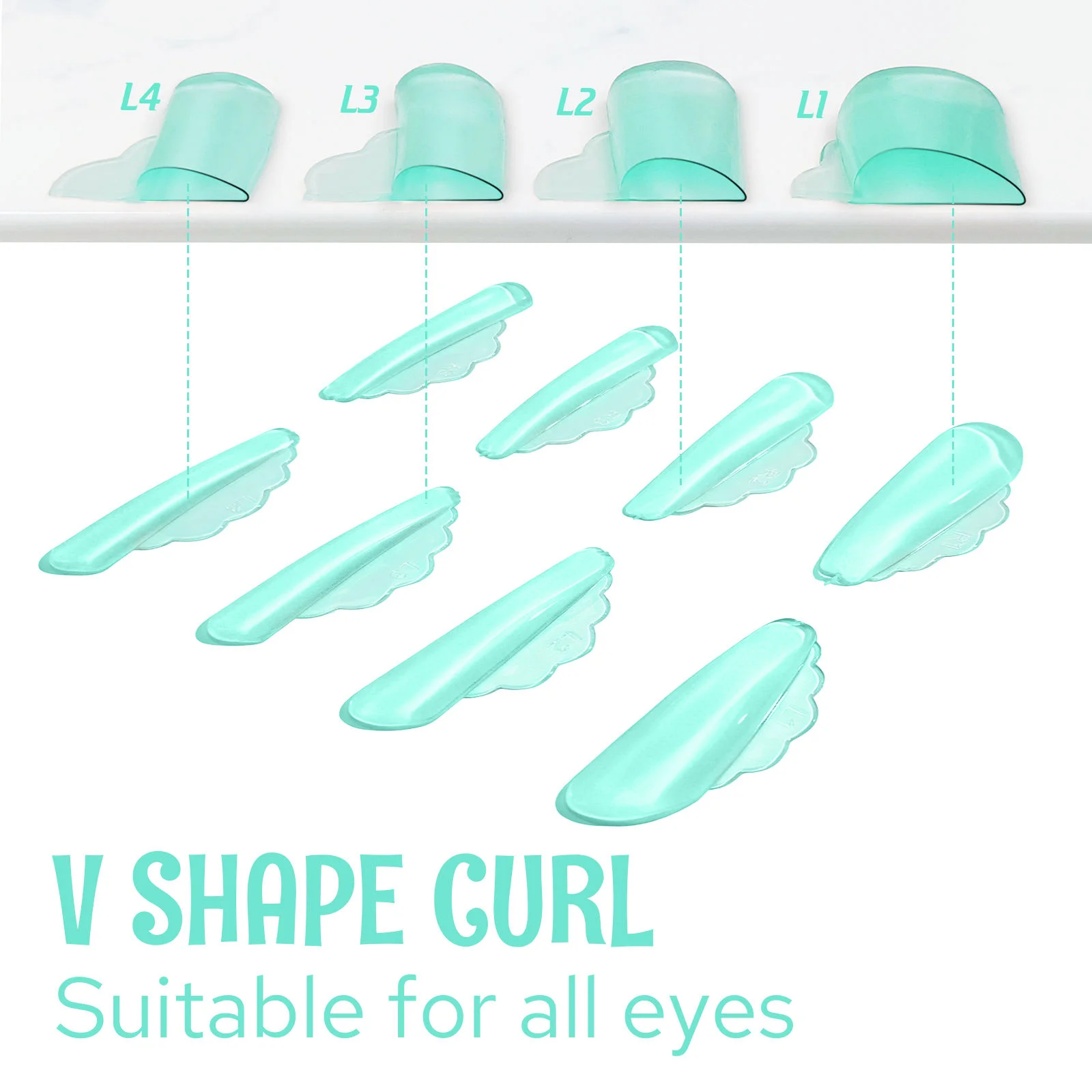 Libeauty V Curl Glue Free Silicone Eyelash Perm Pads Super Sticky Lash Lift Shield Lifting 3D Eyelash Curler Accessories Tools