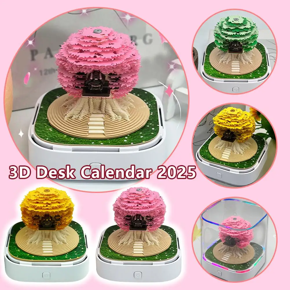 Creative 3D Tree House Three-dimensional Paper Sculpture Birthday Light Calendar With Book Exquisite LED Gift Note Calendar A6S8