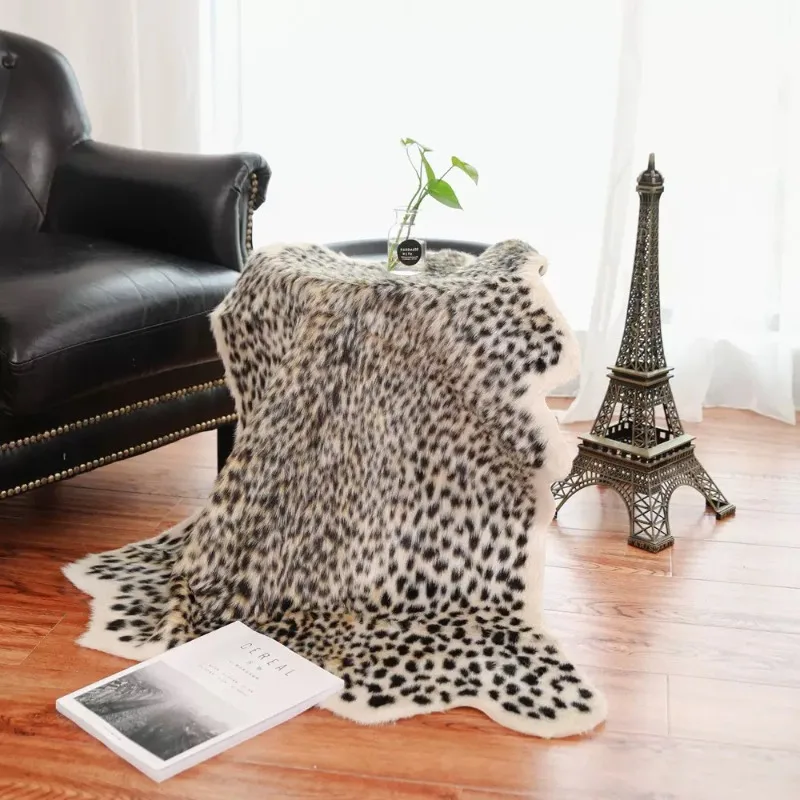 Simulated Deer Print Leopard Print Rug Soft Comfortable Artificial Carpet Bathroom Bedroom Living Room Floor Mat Home Decoration