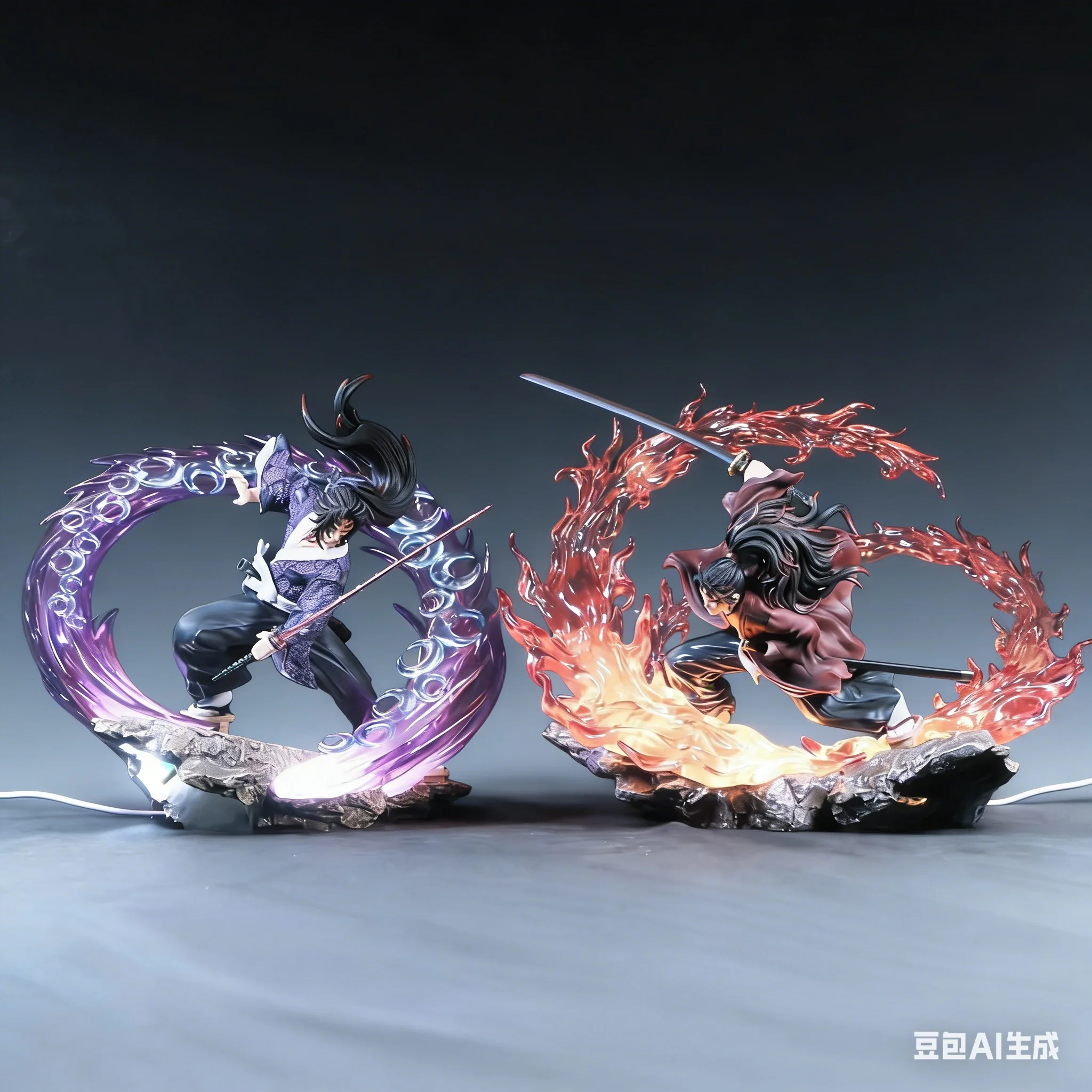 

Лидер продаж, новинка Demon Slayer Kokushibou Vs Tsugikuni Yoriichi Gk, светящаяся фигурка, популярная статуя персонажа из мультфильма, подарок