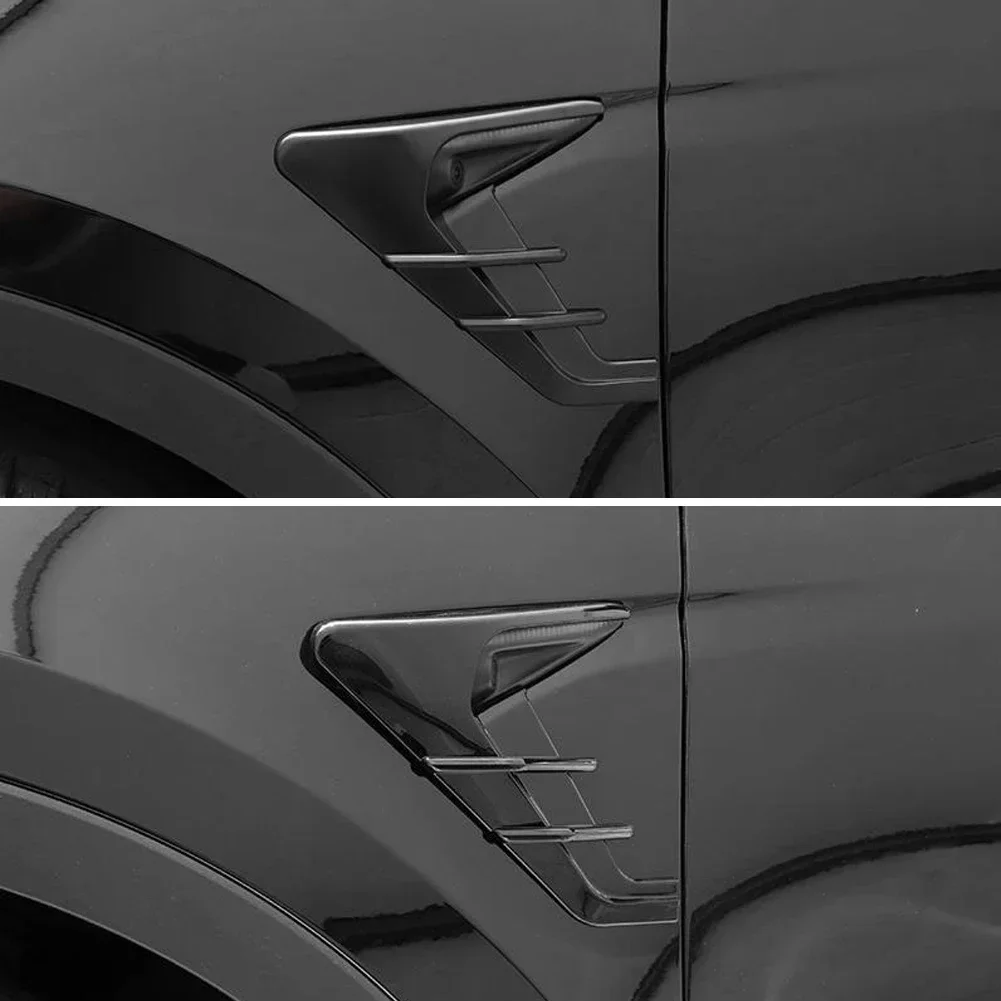 2 Stück Auto-Seitenkamera-Schutzabdeckungen Aufkleber Dekorations-Sticker Modifikationszubehör für Tesla Model 3 Model Y 2018-2023 – Detail 5