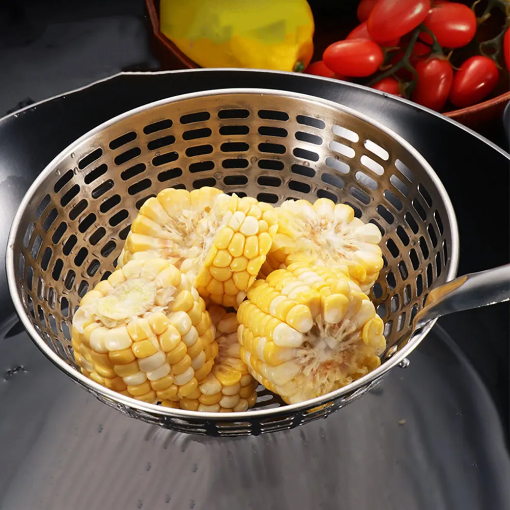 

Stainless Steel Colander Scoop Household Cooking Strainer Oil Soup Filter Kitchen Frying Spoon Pasta Strainer Cooking