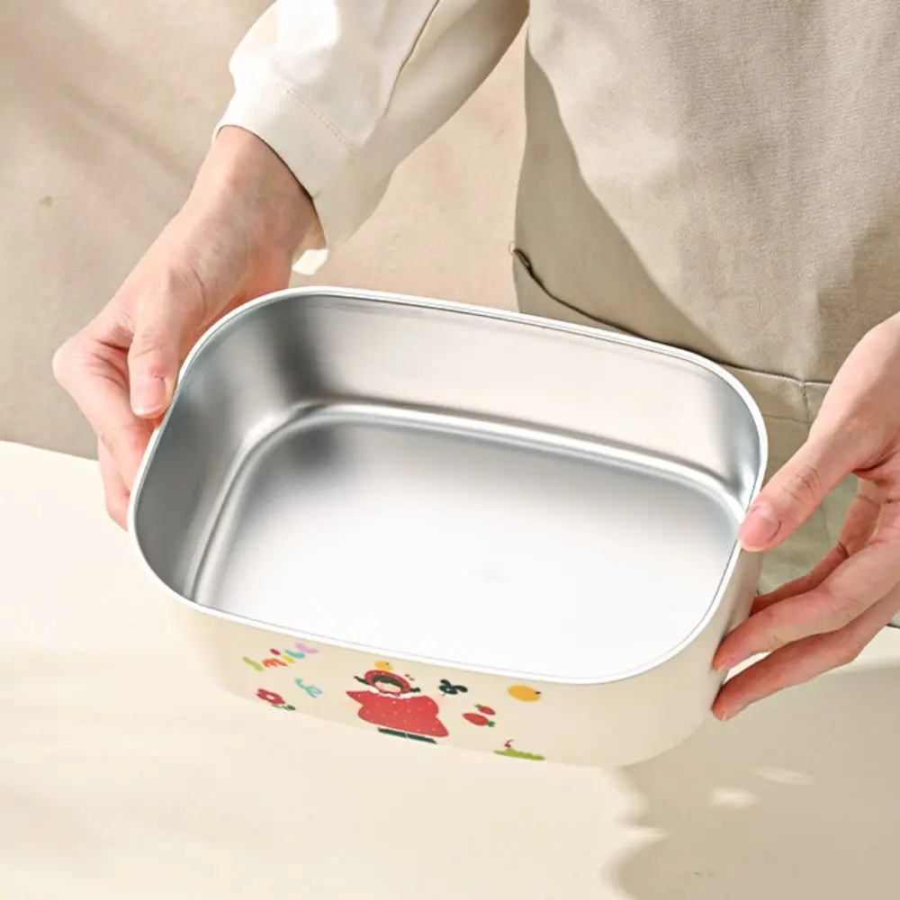 

1500/1000ML 304 Stainless Steel Lunch Box Cartoon Pattern Microwaveable Food Storage Box Sealed Leak-proof Fresh Keeping Box