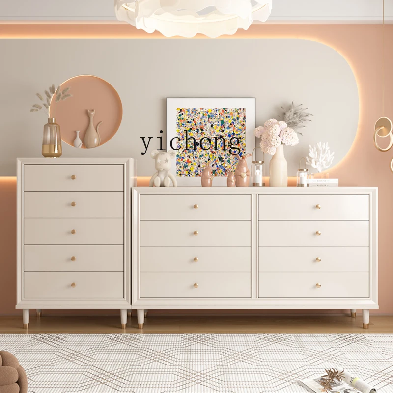 

ZYA Solid Wood Five-Bucket Storage Cabinet Simple Light Luxury Modern Bedroom Living Room Storage Cabinet