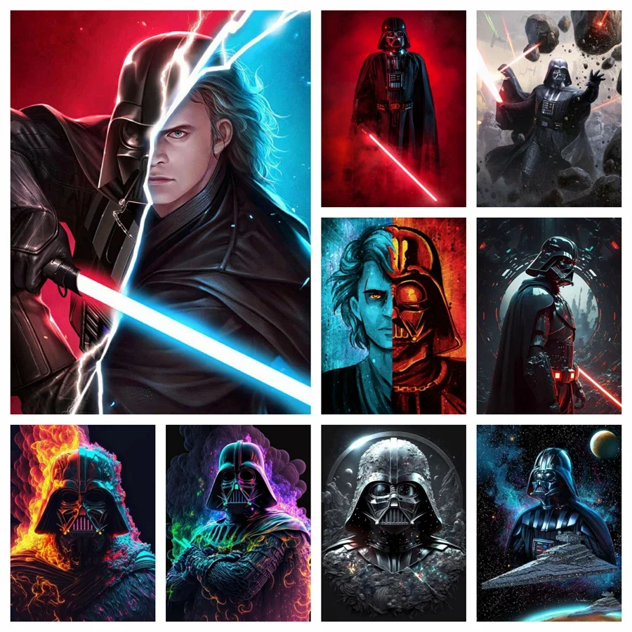 Dark Darth Vader Star Wars Diy 5d pintura de diamante arte película de Disney Hayden Christensen Actor punto de cruz mosaico decoración del hogar