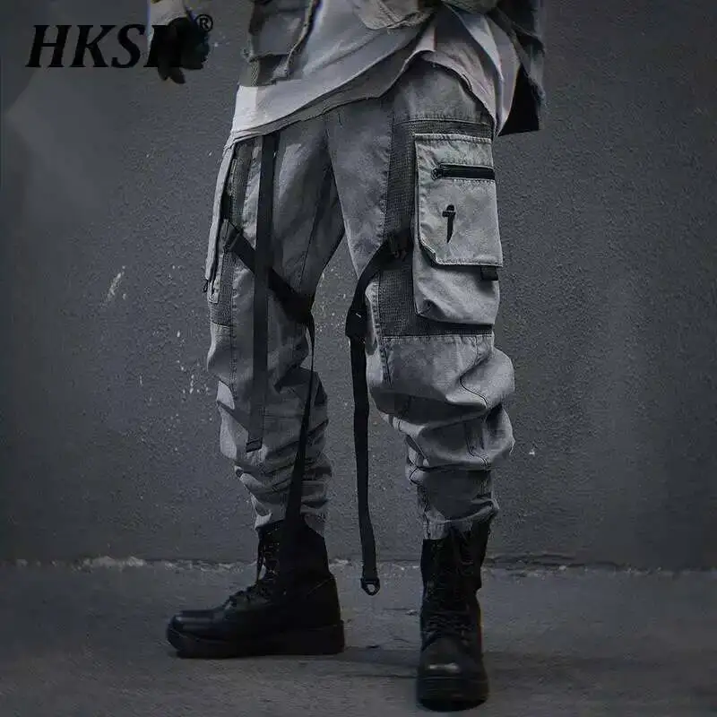 

HKSH Heavy 2025 Spring New Men Tide Dark Functional Umbrella Soldier Washed Cargo Pants Loose Casual Trendy Ins Techwear HK3827