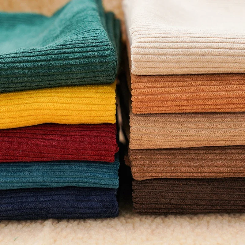 

Rib Corduroy Fabric Solid Color Thickened Material for Clothing Sewing DIY Projects Jackets Pants Hats and Home Textiles