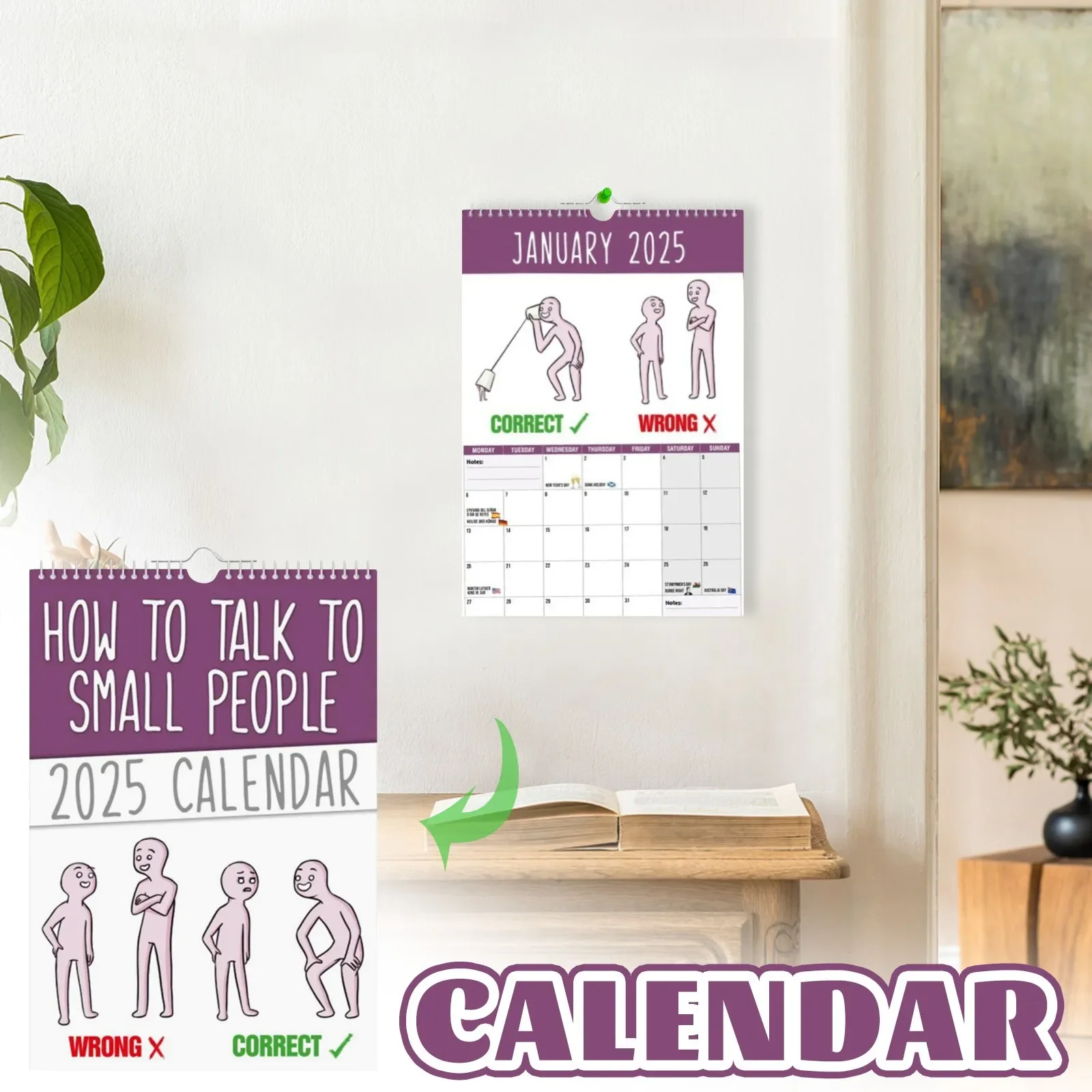 How To Talk To Little Peoples 2025 Funny Wall Calendar Daily Weekly Monthly Planner Creative Wall Calendar Funny Gift