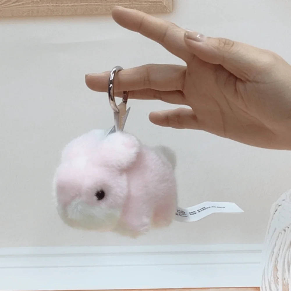 Bag Charm Simulation Rabbit Keychain Soft Cartoon Rabbit Pendants Kawaii Cute Rabbit Pendant Hanging Ornaments